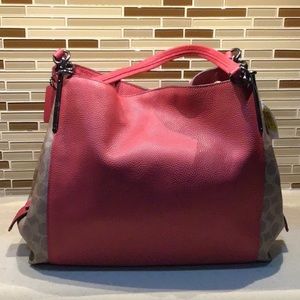 Red Apple with Tan Coach Handbag